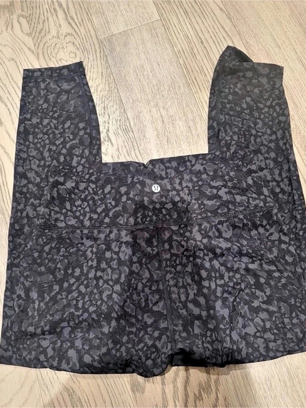 Lululemon Align Pant II 25” Black Formation Camo Deep Coal Multi Leggings Size